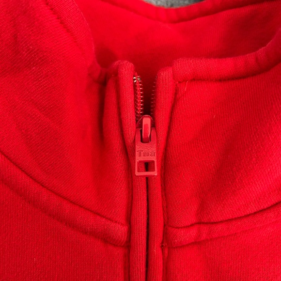 TNA Bold Red Zip-Up Sweatshirt women’s size 2 quater zip - Picture 3 of 7